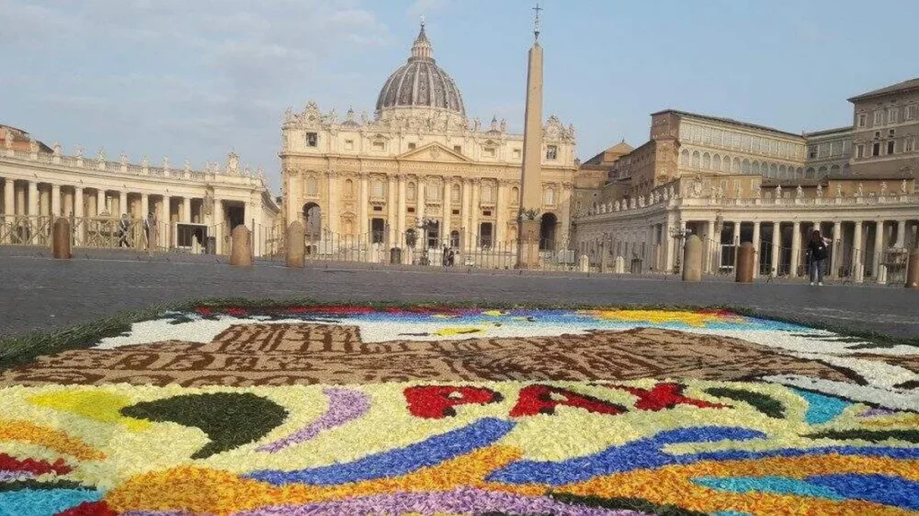 Imagem Tapete Vaticano do artigo O uso de tapetes coloridos pela Igreja: tradição e significados