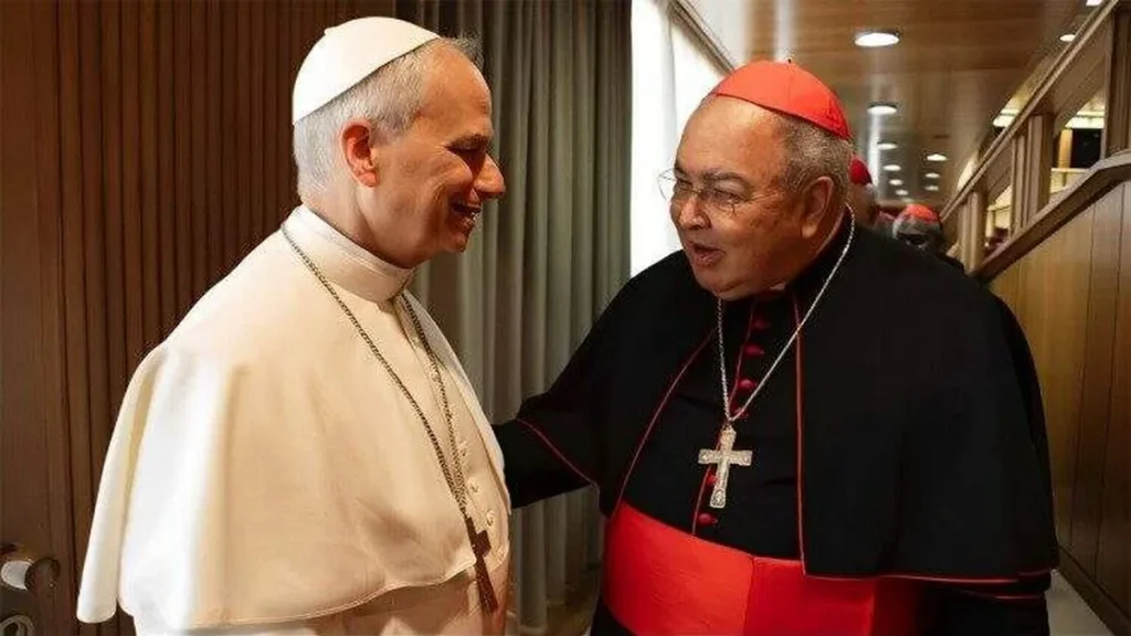 Papa Leão XIV e dom Orani Tempesta, arcebispo do Rio de Janeiro