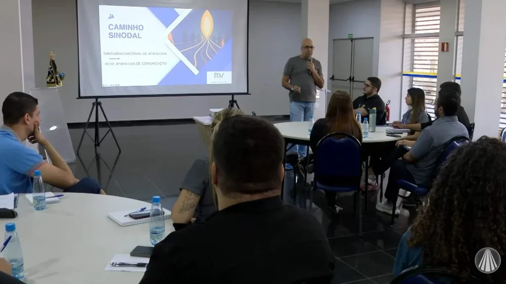 Imagem sinolidade reproducao tv aparecida 3 do artigo Aparecida Interessa ao Brasil destaca projeto de Sinodalidade da Rede Aparecida e Santuário Nacional