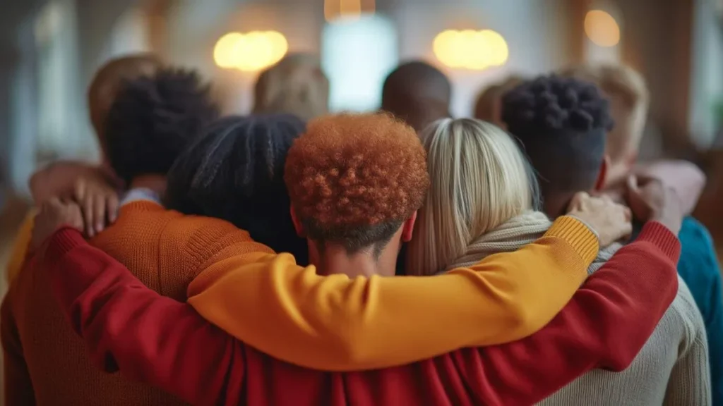 Imagem pessoas diferentes entre si abracadas do artigo Igreja aberta a todos: o desafio da inclusão