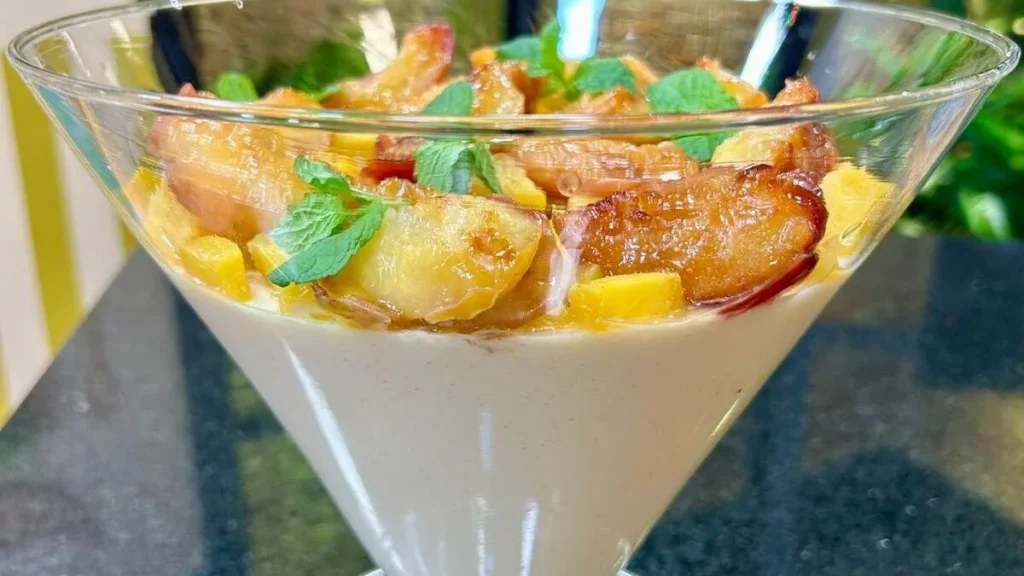 Imagem mousse iogurte pessego do artigo Mousse de Iogurte com Pêssego - Sabor de Vida