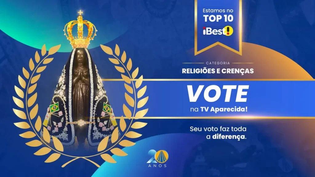 Imagem TV Aparecida no top 10 do premio iBest 1 do artigo TV Aparecida entre os 10 melhores no Prêmio iBest!