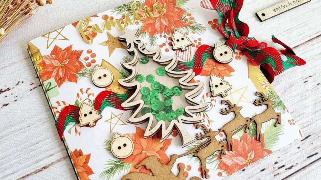 Imagem cartao de natal em scrapbook faca voce mesmo do artigo Cartão de Natal em Scrapbook - Faça Você Mesmo