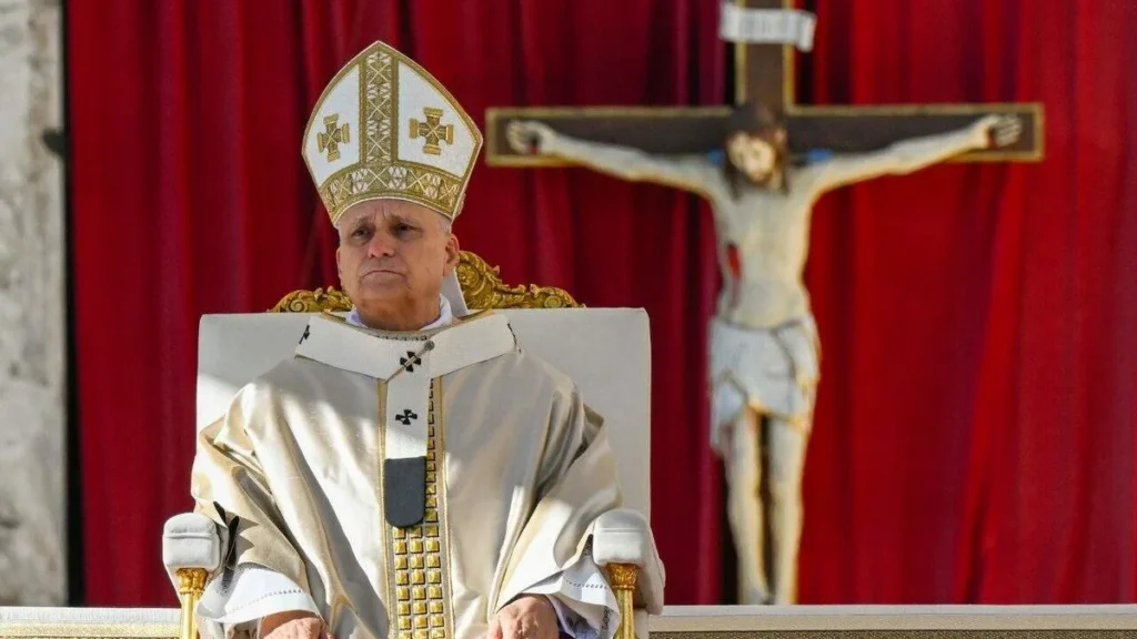 Imagem papa leao XIV no angelus da solenidade de cristo rei 2025 do artigo Papa Leão XIV pede libertação de reféns na África