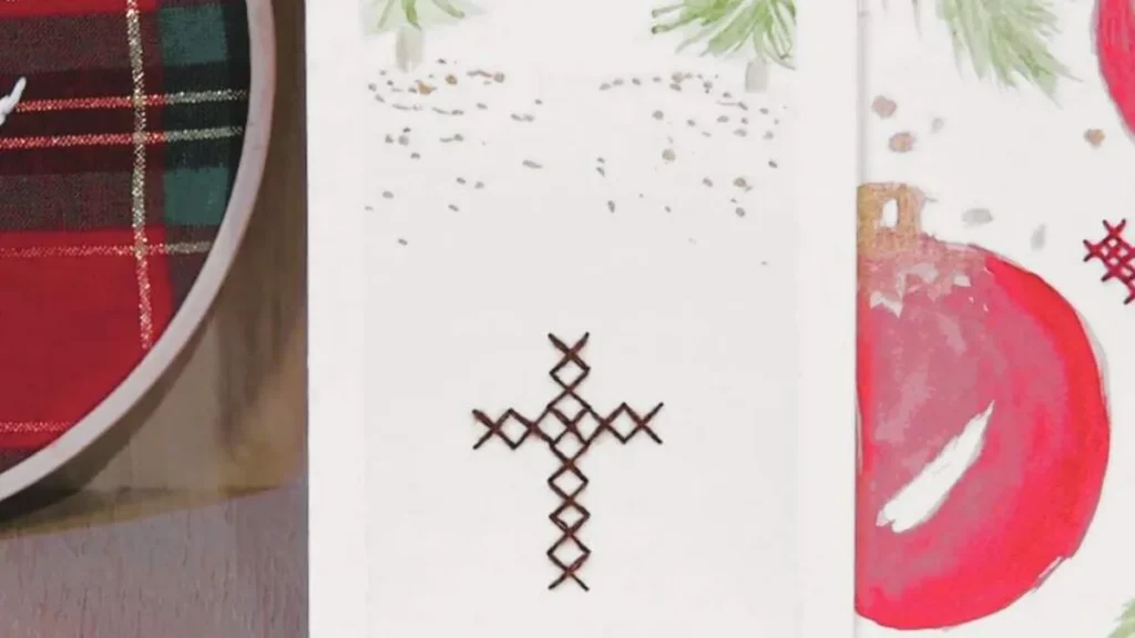 Imagem marca paginas com ponto cruz faca voce mesmo do artigo Marca-página Natalino em Ponto Cruz (Papelaria) - Faça Você Mesmo