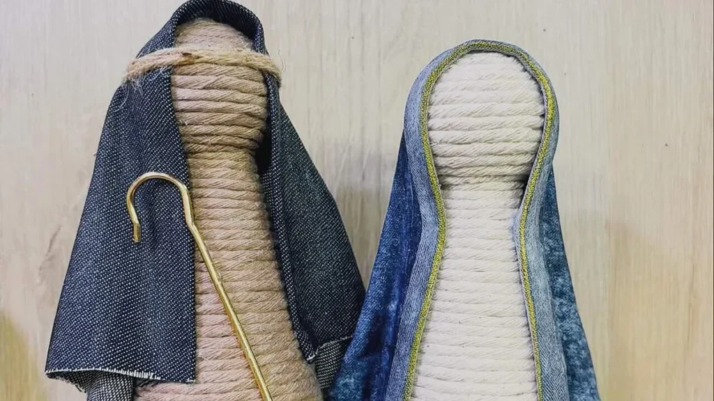 Imagem sagrada familia em jeans faca voce mesmo do artigo Presépio Jeans - Faça Você Mesmo