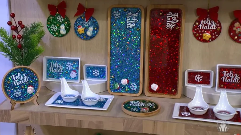 Imagem kit finger food fvm do artigo Kit Finger Food de Natal com Resina - Faça Você Mesmo