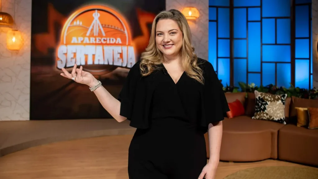 Imagem Mariangela Zan Davi Barbosa TV Aparecida do artigo Aparecida Sertaneja recebe cantor Rick Batista, filho de Amado Batista