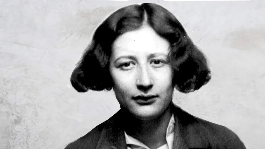 Imagem foto da filosofa simone weil do artigo O Pai-Nosso que transformou a vida de uma filósofa
