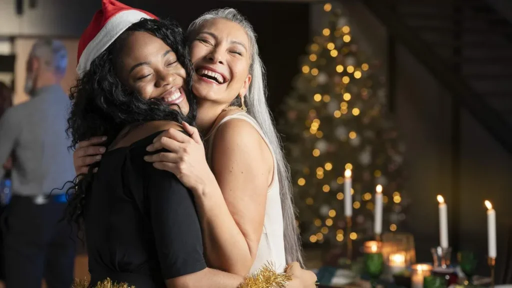 Imagem mae e filha curtindo uma festa de ano novo do artigo Acolhendo as emoções que despertam no fim de ano