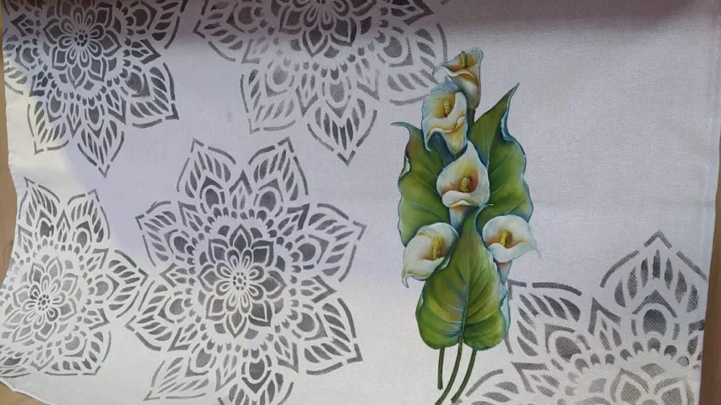 Imagem pano de copa do artigo Pano de copa com copos de leite (Pintura Adesivada) - Faça Você Mesmo