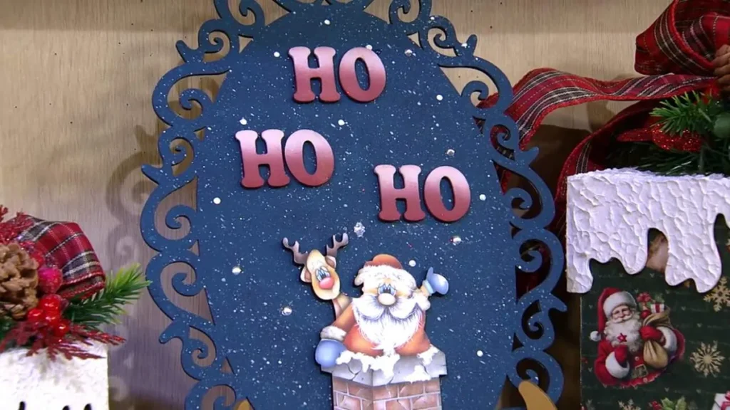 Imagem placa natalina ho ho ho faca voce mesmo do artigo Placa Decorativa Natalina Ho Ho Ho – Faça Você Mesmo