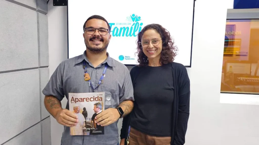Imagem Gustavo Marcelino no Bom dia em familia do artigo Santuário Nacional celebra milésima Capelinha do Aparecida pelo Brasil