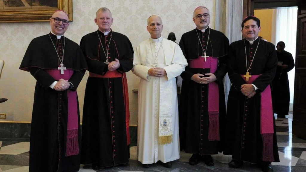 Imagem papa leao xiv recebe a presidencia da CNBB em audiencia em 2026 do artigo Papa Leão XIV recebe Presidência da CNBB no Vaticano