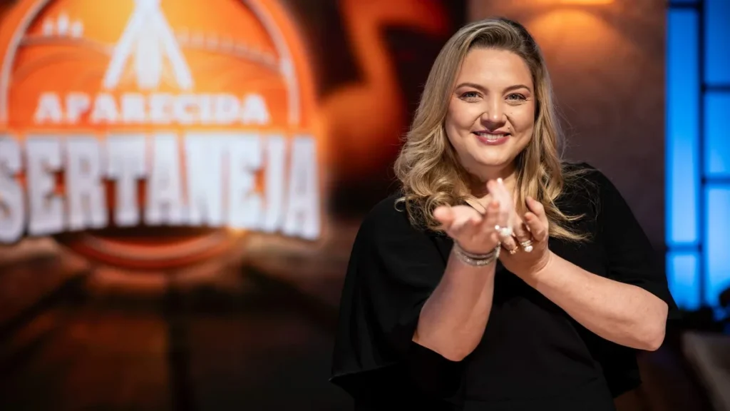 Imagem Mariangela Zan Davi Barbosa TV Aparecida do artigo Mariangela Zan recebe As Marcianas no Aparecida Sertaneja