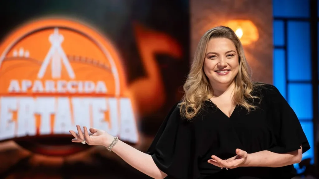 Imagem Mariangela Zan Davi Barbosa TV Aparecida do artigo Dupla Racyne e Rafael canta seus sucessos no Aparecida Sertaneja