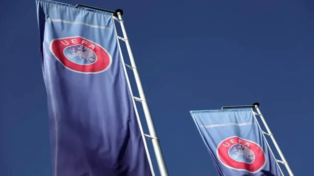 Imagem Bandeira da UEFA do artigo UEFA cancela finalíssima em meio a conflitos no Oriente Médio