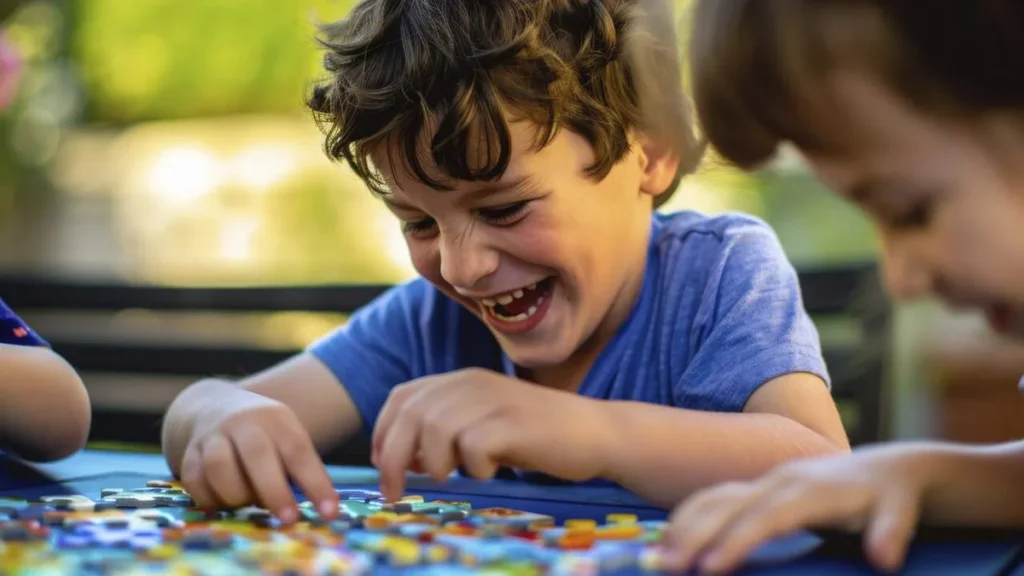 Imagem Crianca com autismo brincando e sorrindo do artigo Autismo: diagnóstico precoce muda o futuro de crianças