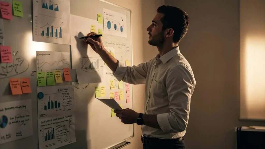 Imagem Homem organizando sua rotina empresarial do artigo Gestão Inteligente: o impacto da teoria de Pareto