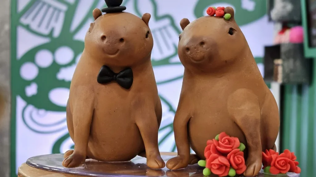 Imagem topo de bolo capivara do artigo Topo de Bolo Capivara em Biscuit - Faça Você Mesmo