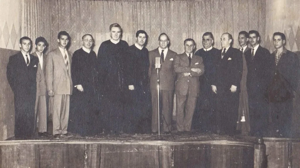 Pe. Daniel Márti, Pe. Victor Coelho e Pe. Humberto Pieroni na inauguração da Ráio Aparecida