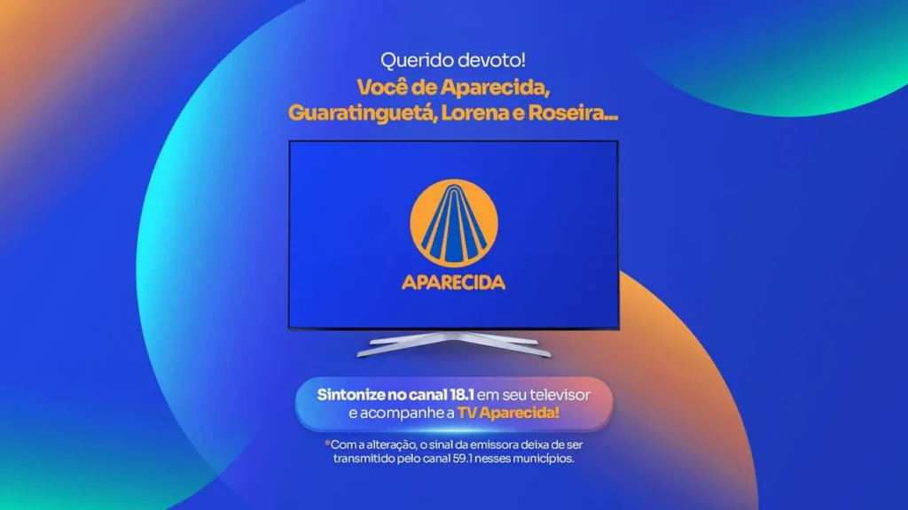 Imagem Banner do artigo TV Aparecida passa a ser sintonizada pelo canal 18.1